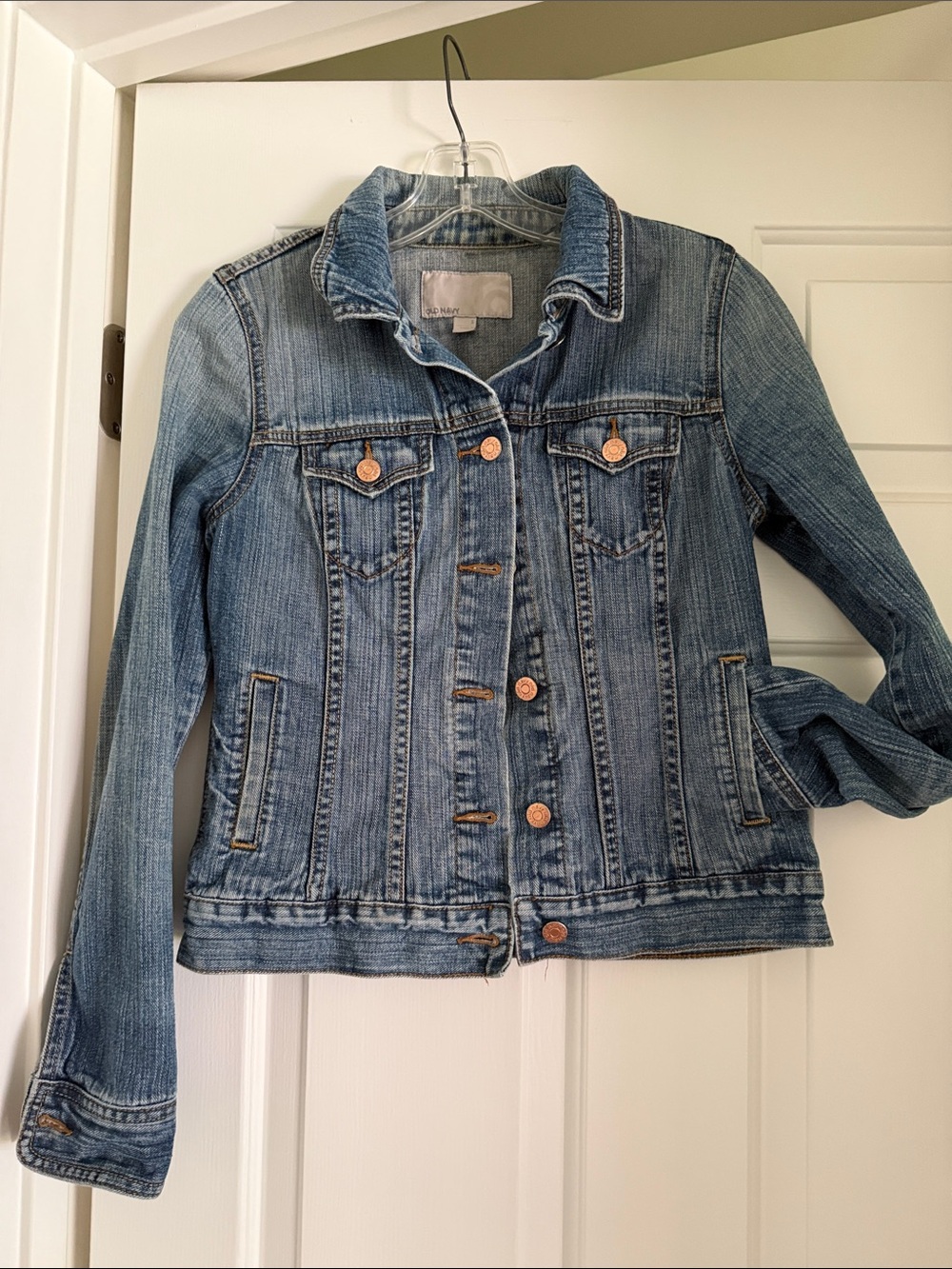 Old Navy Light Blue Women's Denim Jacket - Button Front